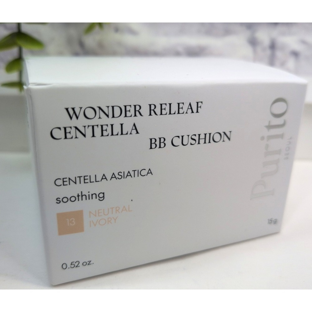 NIB NEUTRAL‎ IVORY😍PURITO SEOUL Wonder Relief Centella BB Cushion Soothing 15g